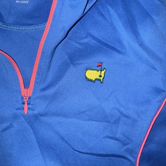 Masters Collection Kids Blue Pink Pullover 1/4 Zip Golf Sweatshirt Size Medium - Picture 3 of 8